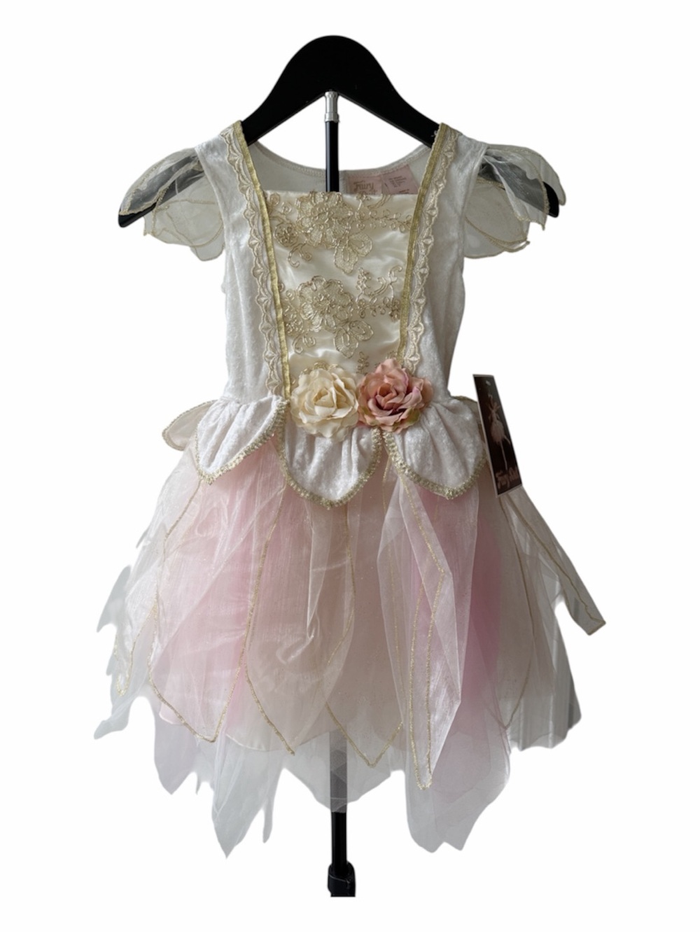 Girl’s Halloween Pink & Ivory Delicate Fairy Dress Costume